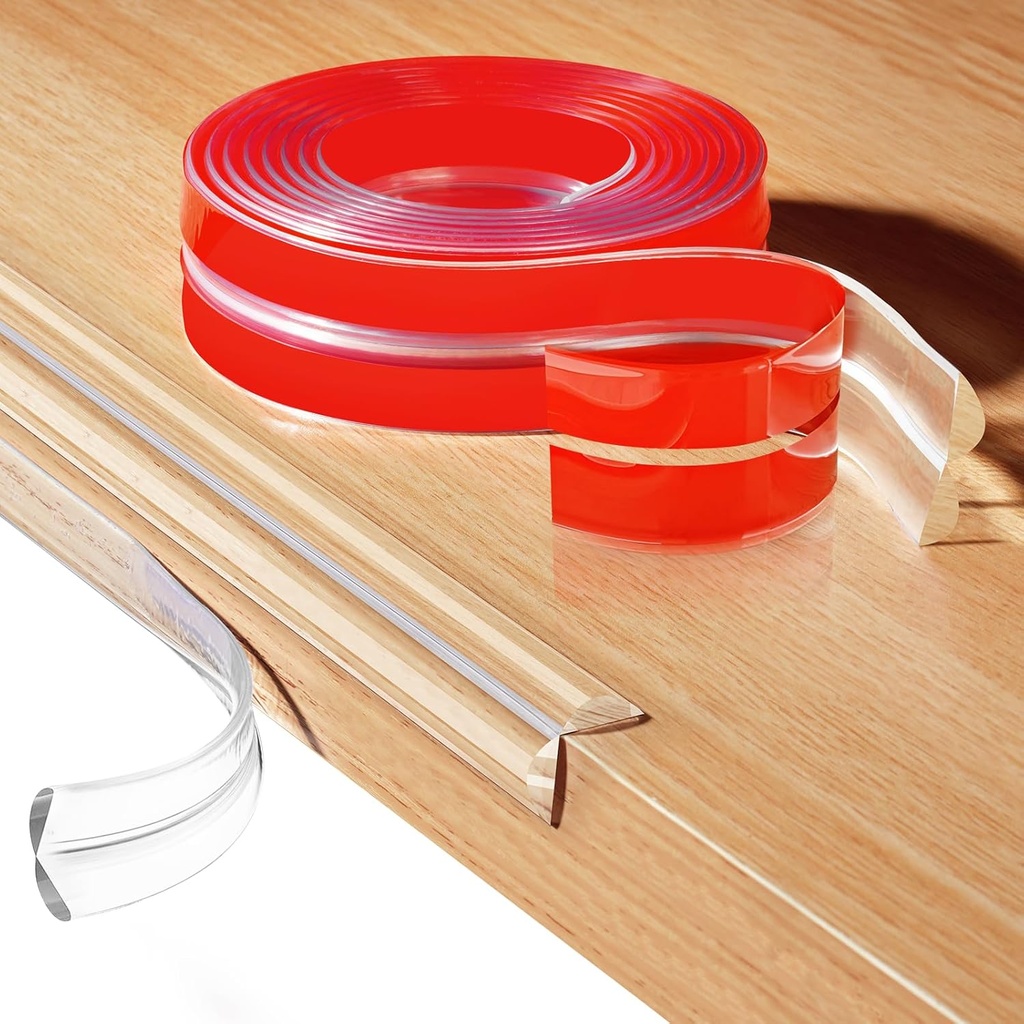 Edge Corner Protector Baby Proofing, Clear Soft Corner Protectors Baby Proof, Furniture Corner Guard & Edge Safety, Edge Protector for Table and Fireplace(9.8ft L*0.78inch W*0.09inch H)