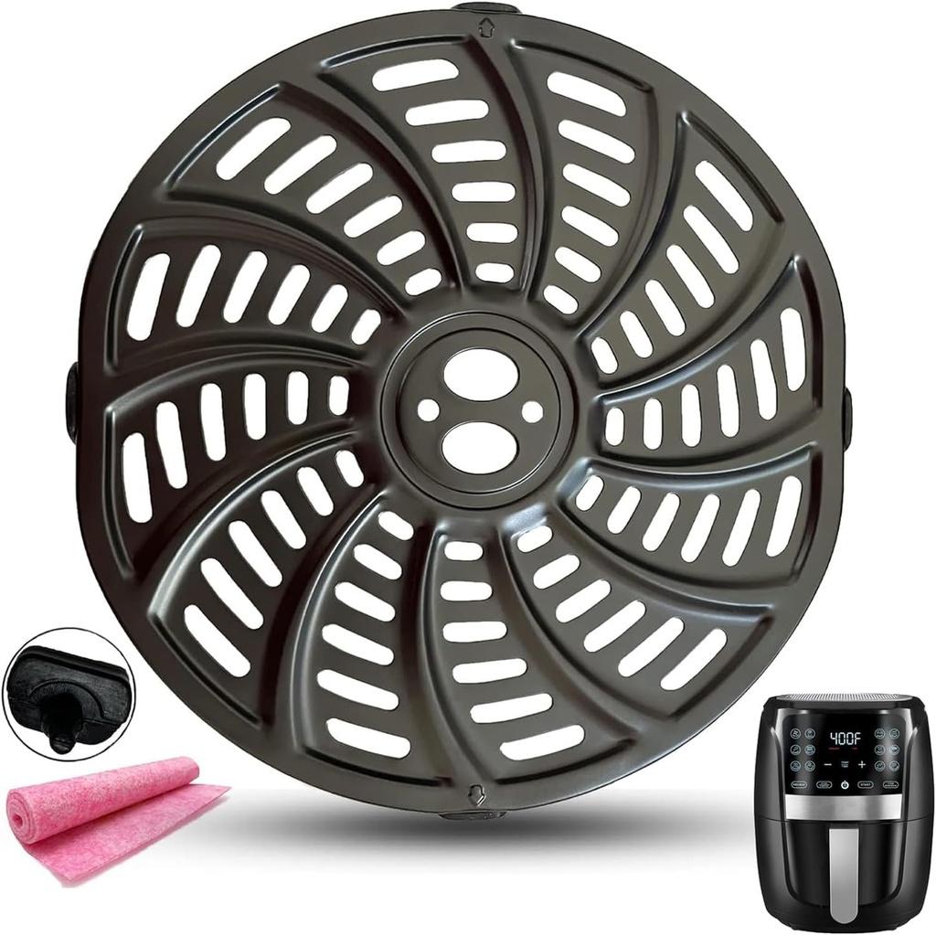 5QT Air Fryer Crisper Plate Tray for Gourmia GAF556 GAF566 GAF536 Air Fryers, Upgraded Air Fryer Rack Grill Pan Plate Insert Grate Shelf for 5QT Gourmia Air Fryer, Nonstick, Dishwasher Safe