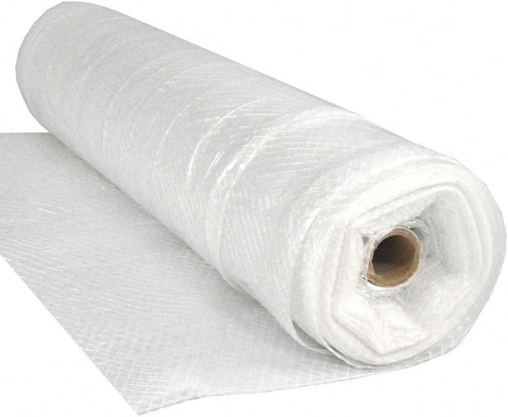 Farm Plastic Supply - Dura Skrim String Reinforced Clear Plastic Sheeting - 10 Mil - (24' x 15') - UV-Rated Extra Heavy Duty Poly Film Tear Resistant, Vapor Barrier Polyethylene Roll for Construction