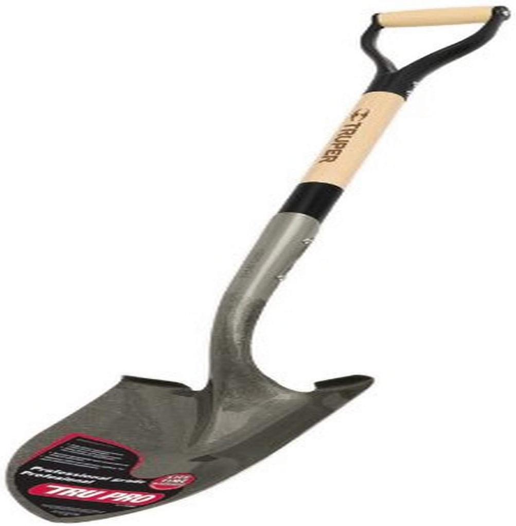 Truper 31209 Tru Pro Round Point Shovel with D-Handle, 30-Inch