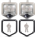 Tutor Auto 2-Pack T-Handle Latches, Truck Bed Tool Box Latch with Highly Polished Stainless Steel Locks, Gaskets, and 4 Keys - for RV, Camper, Truck, Trailer, Toolbox