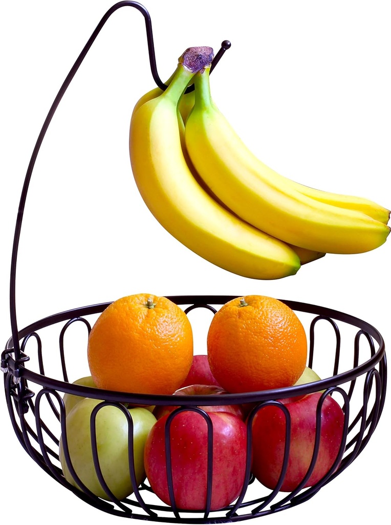 Deco Brothers Fruit Bowl with Banana Holder, Bronze
