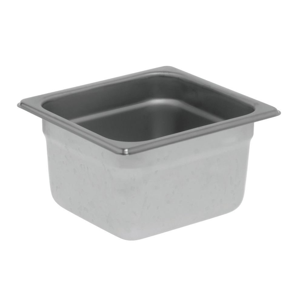 HUBERT 1/6 Size Steel Steam Table Pan 24 Gauge Stainless - 4"D