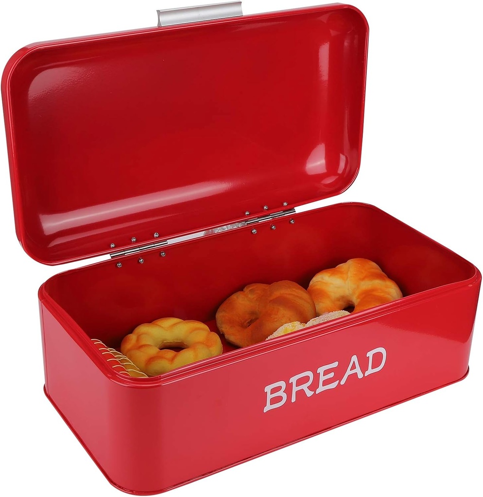 flexman Bread Bin, 16.5X6.5X9.4in Iron Large Capacity Bread Box, Food Storage Container, Bread Storage Holder, European Style Kitchen Bread Storage Box