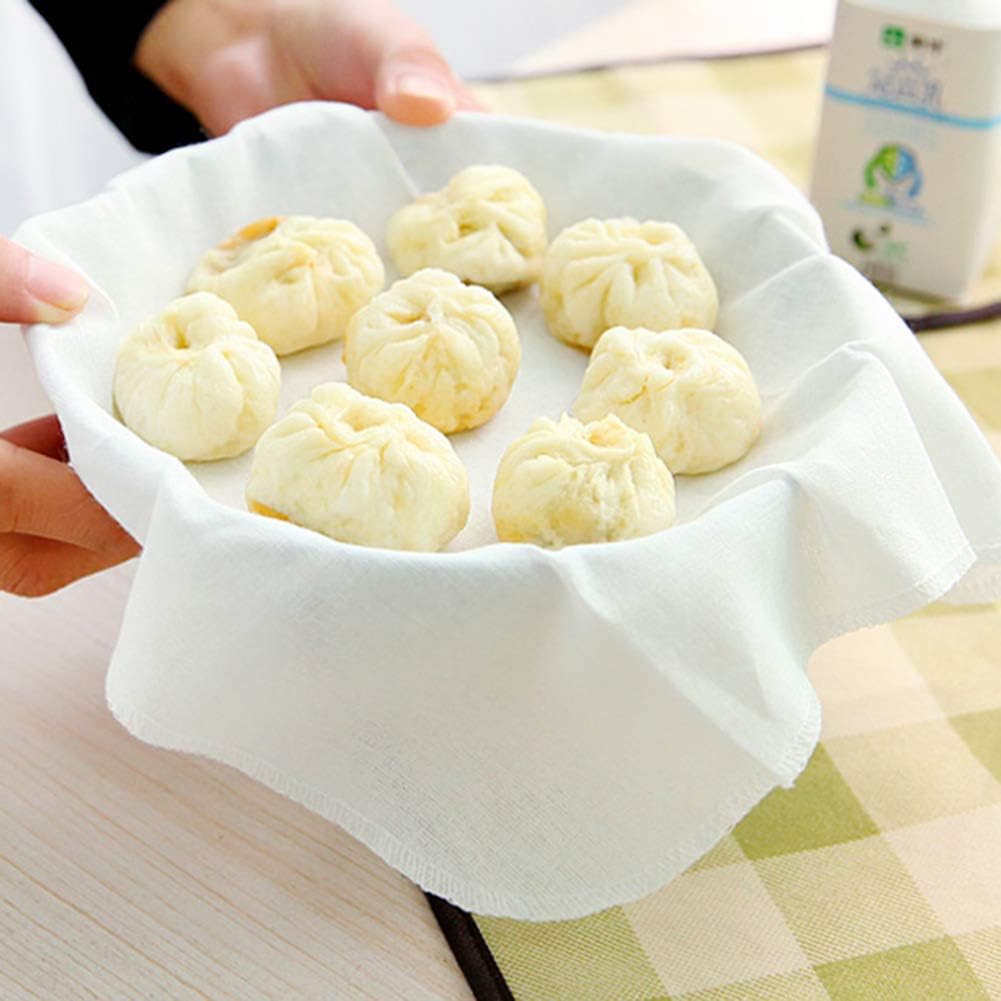 Steamer Liner Cloth, 6 Pieces of Kitchen Cheesecloth Cotton Steamer Liners Mat for Daily Steaming Work 32 * 32 cm