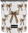 ALAZA Leopard Bow Kitten Cats Airtight Coffee Bean Canister Customed 30oz Food Storage Containers with Lids For Gournd, Tea, Sugar, Flour, Rice, Cereal, Candy Cookie Jar