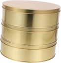 3pcs Round Cookie Tin Biscuit Box Lids Holiday Candy Storage Jar Tinplate Cookie Containers for Christmas Multi-use Box