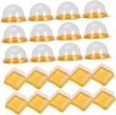 GLEAVI 100pcs Mini Cake Boxes with Transparent Covers for Egg Yolk Puff Pastry Storage Containers Bakery Supplies for Cupcakes Muffins Cheese and Desserts