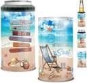Dorris A Day At The Beach Restore The Soul Can Cooler Tumbler Customized Name Cans 4-in-1 Insulated 16oz Beer Holder Cups With Lid Water Bottle Personalized Beach Gifts Birthday For Girls