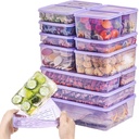 Twist-Release Freezer Containers,24 Pack Flexible When Frozen | Anti-Break, BPA-Free, Stackable | Made in Korea