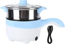 Diydeg 24V 2L Car Electric Cooking Pot, Stainless Steel Non Stick Multifunction Cooker with Steamer, (24V 2 liter electric cooked frying pan sky blue)