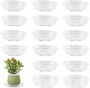 20 Pack 6 Inch Plant Saucers Clear Plastic Plant Saucer Drip Trays Small Plant Plate Dish for Indoor Flower Pots and Planters, Bulk