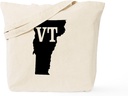 CafePress Vermont Initials Tote Bag Reusable Natural Beige Canvas Shopping Bag