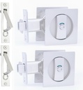 Dontay 2 Pack Pocket Door Lock, Color Coded Indicators, Privacy (Bed/Bath) Handles Latch, 2-3/8" Backset, Hardware for 1 3/8” to 2 3/16” Thickness Door (Including Edge Pull, Brushed Nickel, Square)