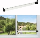 2-Section Upgrade Window Security Bar with Child-Proof Anti-Lift Lock, Easy Install for Single Hung Windows or Narrow Patio Doors, Extendable (16-7/8" to 29-7/8"), White