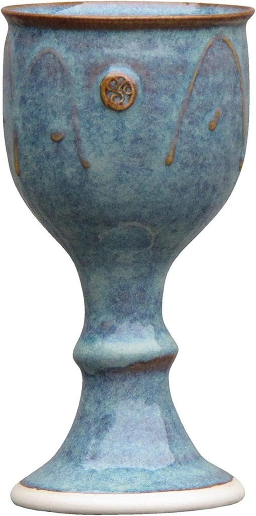 Castle Arch Pottery Irish Pottery Wine Goblet Hand-Thrown Hand-Glazed with Celtic Spiral Motif - Handcrafted In Ireland - Lead & Cadmium Free, Irish Gifts For Men & Women