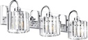 Bathroom Light - 3 Light Vanity Fixture Over Mirror, Chrome Crystal Finish