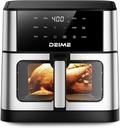 DEIME Air Fryer 10.2 QT Oilless 1700W Large Capacity Oven Air Fryers Healthy Cooker with 10 Preset, Large AirFryer for Families Visual Cooking Window, Non-Stick Basket, Included Recipe