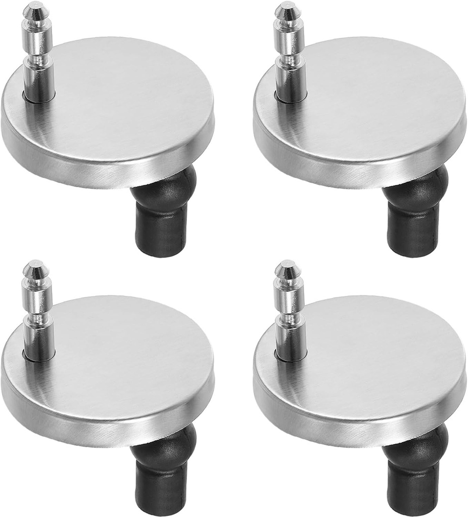 uxcell 4Pcs Toilet Seat Hinge Fixings, Quick Release Top Fix Nuts Screws Hole Fitting, Expanding Rubber Screw Toilet Seat Hinge Replacement with 55mm Base