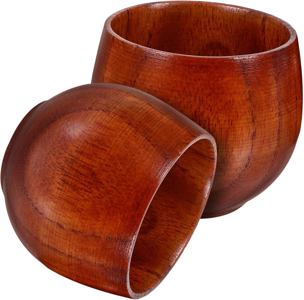 2pcs Japanese-style Wood Sake Cups Heat-resistant Tea Cups for Sake Spirits and Tea Parties Elegant Design for Home and Entertaining
