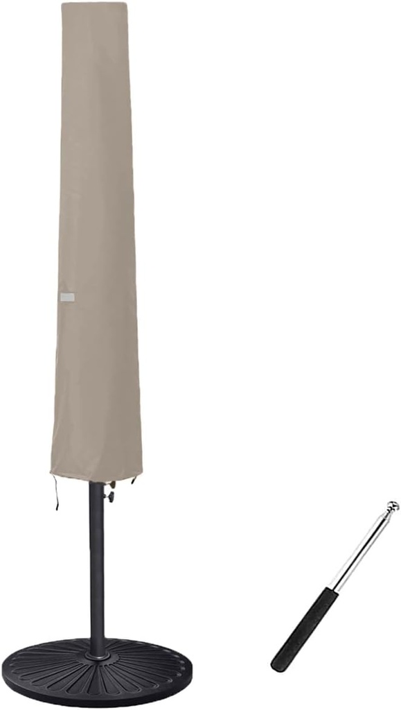 Umbrella Cover for 6ft to 9ft Patio Umbrellas, Waterproof and Durable Market Umbrella Cover with Zipper and Rod