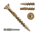 Deck Screws 1-1/2 Inch, Wood Screws #8×1-1/2, Golden Brown Rust Resistant Epoxy Coated, Outdoor Decking Screws, Torx/Star Drive Head Exterior Deck Screw, T25 Star Bit Included（1 lbs, 140 Pcs）