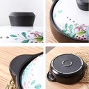 Refractory Ceramic Classic Casserole With Lid, Slow Cooker Ceramic Casserole, Double Handle Stew Pot Crock Pot, Heat Resistant Non-Stick Braising Pot Hot Pot,Home Kitchen Ceramic Casserole (Black 4L)