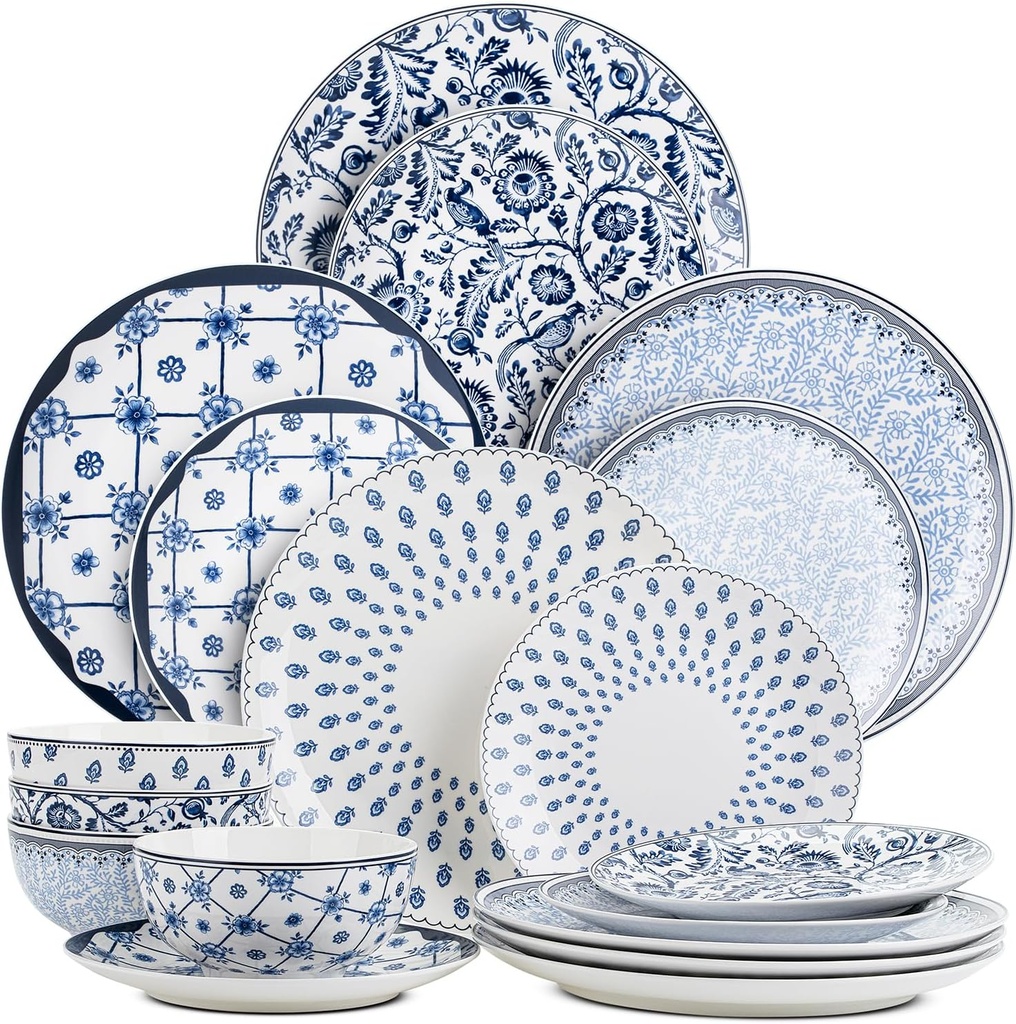 BTaT- Dinnerware Sets for 4, 12 pcs, Ceramic Dinnerware Sets, Christmas Gifts
