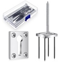 Shimeyao 2 Sets Newel Post Fastener Newel Post Mounting Kit Wood Handrail Installation Hardware Works on Finished Floors, Stairs, Ceramic Tile and Concrete, Rectangular