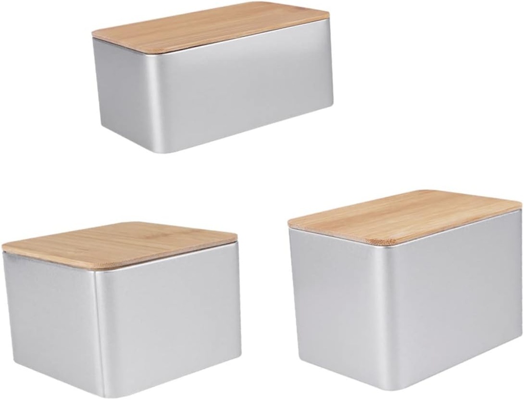 PRETYZOOM 2pcs Creative Tinplate Storage Box Cover for Tea Cookies and Business Cards Small Container