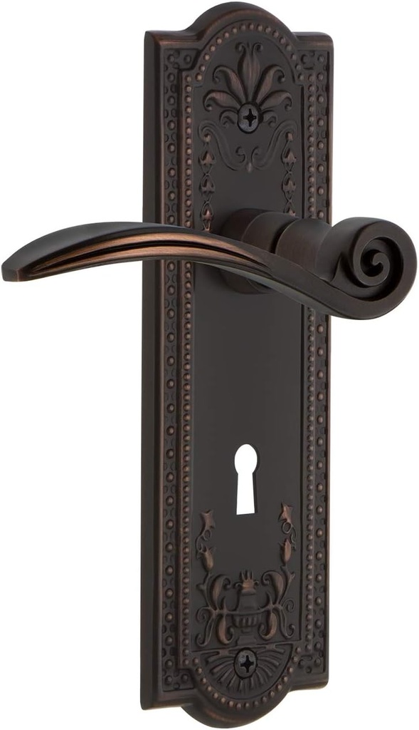 Nostalgic Warehouse Meadows Plate Single Dummy with Keyhole Swan Lever in Timeless Bronze