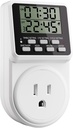 Digital Infinite Repeat Cycle Intermittent Timer Plug for Electrical Outlet, 24 Hour Programmable Indoor Timed Power Switch with Countdown Delay On and Off (120V, 15A), 1 pack
