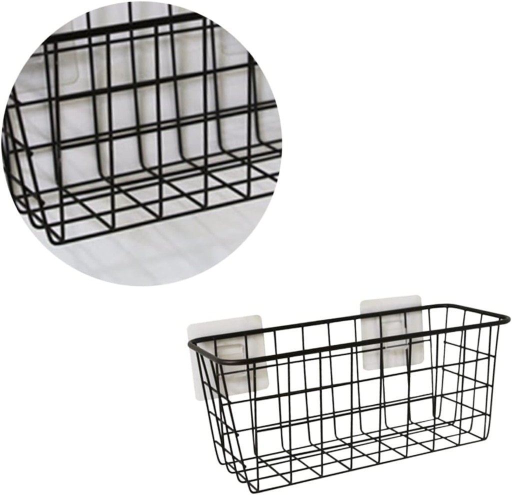 Japanese Style Storage Basket Wall Organizer Metal Hanging Basket for Kitchen Bathroom Bedroom 1pc