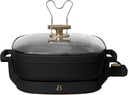 Beautiful 5 in 1 Electric Skillet - Expandable up to 7 Qt with Glass Lid, by Drew Barrymore (Black Sesame)