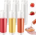 CHIVENIDO 6PCS Inverted Squeeze Bottle 16oz, Condiment Squeeze Bottles for Sauces, Refillable Tip Large Valve Dispenser Ketchup Sour Cream Squeeze Bottles for Restaurants Catering