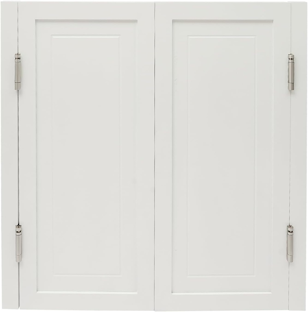 Double Swinging Door, 35.43x35.43in Interior Solid Wood Swing Door, 180 ° Auto Close Swinging Solid Wood Partition Door, Gravity Return and Positioning Hinges, Polishing Smooth Edge, White