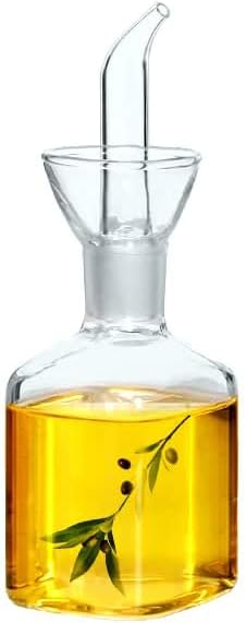 LandHope Oil Bottle Glass Olive Oil Dispenser Bottle Glass Cooking Oil Vinegar Measuring Dispenser With Spout for Kitchen and BBQ (125ml/4.27oz)