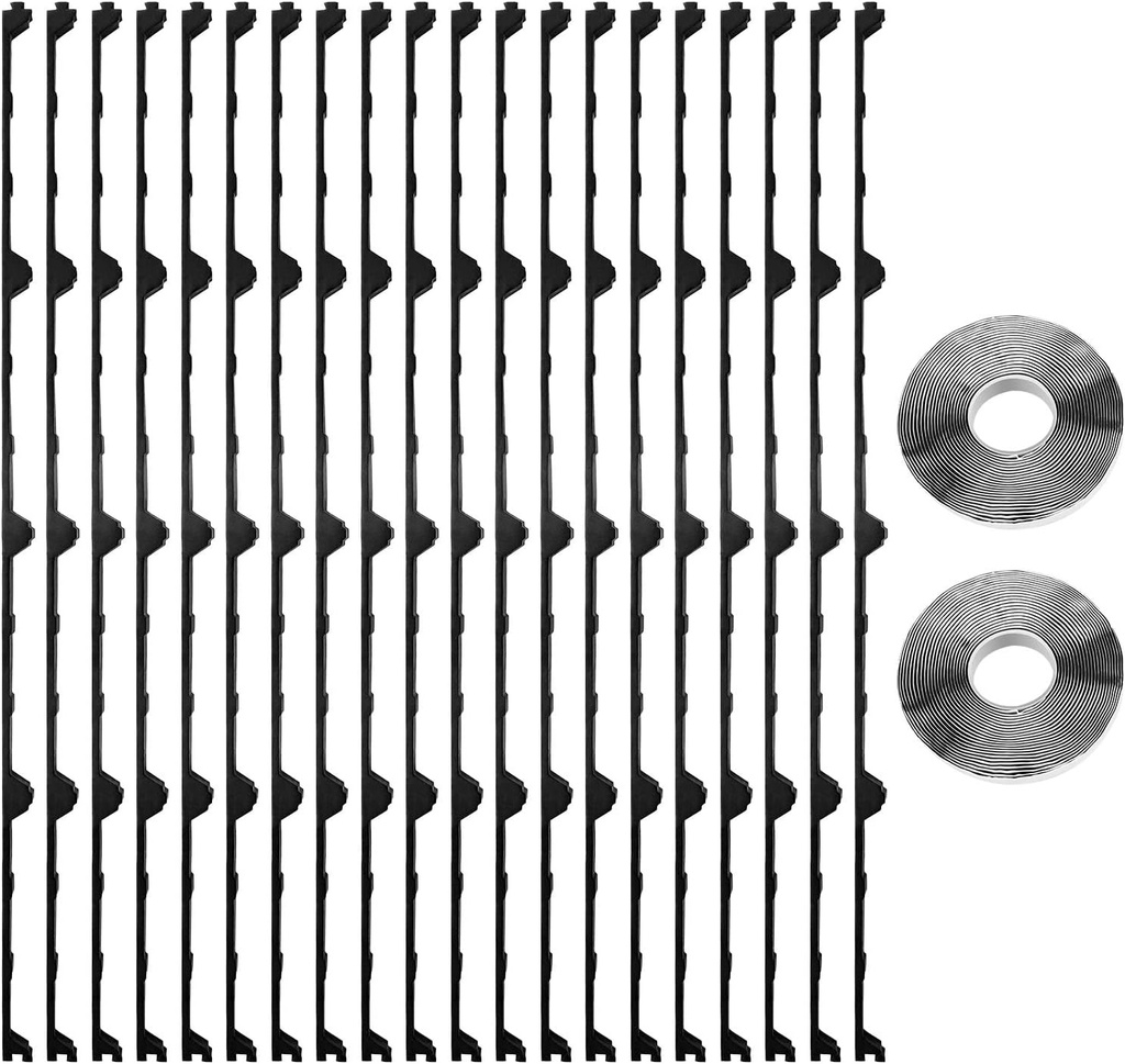 VEVOR Foam Closure Strips, Metal Roof Inside Closure Strip with 2 Rolls of Butyl Tape, High-Density EVA Material Roofing Foam Strips, for Roof Insulation, Noise Reduction & Waterproof (20 Pieces)