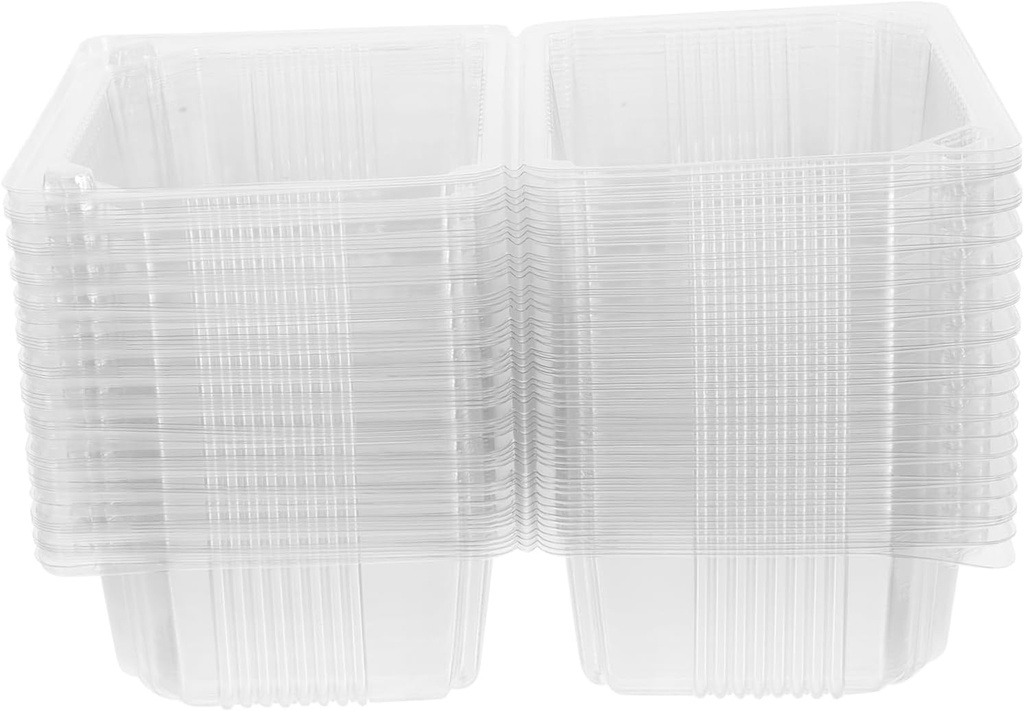 PRETYZOOM 50Pcs Cake Containers Cake Box Transparent Baking Packaging for Events for Cupcakes and Slices User Friendly Design for Freshness and Visual Appeal