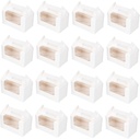 Unomor Individual Cupcake Boxes Muffin Paper Containers 16 Pack Window for Baked Goods Family Gatherings Catering