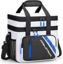 Maelstrom Lunch Box, 20L Insulated Lunch Bag for Men Women, Expandable Double Deck Leakproof Cooler Bag with 6 Pockets, Reusable Lunch Tote Bag for Work, Picnic, Travel, White