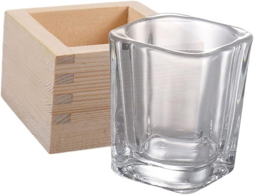 [BRSRABIFAQJQADL4] 1set Japanese Glass Sake Cups Wooden Box Traditional Cup for Home and Entertaining Elegant Drinkware for Sake Serving and Tea