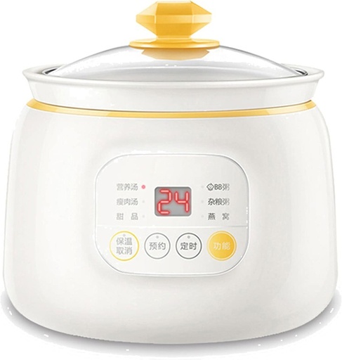 [BRSREZQRAR7G22T2] 220V 1L Mini Electric Food Stewing Pot Automatic Porridge Dessert Food Slow Stewer Portable Multi Cooker
