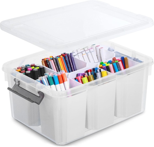 [BRSRMZT4DEAW2FA7] Citylife 17 QT Plastic Storage Bins Clear Storage Box with Lids Multipurpose Stackable Storage Containers for Organizing Tool, Craft, Crayon