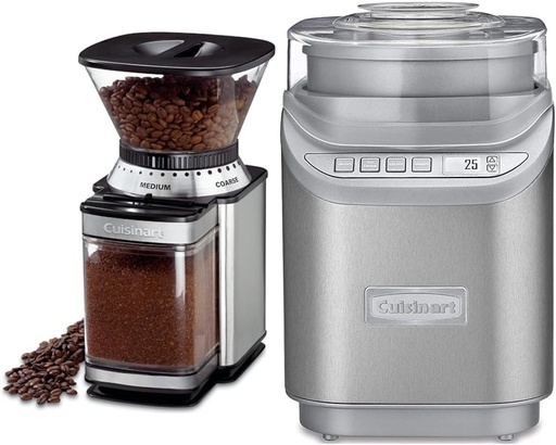 [BRSROBQCC4NRYCT4] CUISINART Coffee Grinder, Electric Burr One-Touch Automatic Grinder & Ice Cream Maker Machine, 2 Quart, Cool Creations Frozen Yogurt
