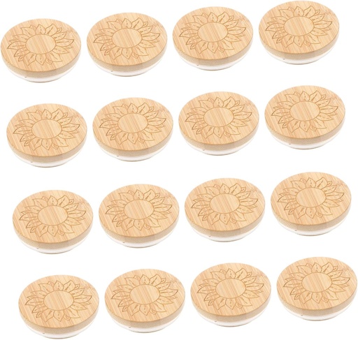 [BRSREZIOCMNGM3LZ] Gatuida 16pcs Bamboo Jar Lids Airtight Sealing Covers for Yogurt Snacks Cookies Spices Honey and Tea Storage Lids for Jars