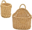 PRETYZOOM 2pcs Ginger Garlic Storage Basket Handle Woven Wall Hanging Basket for Kitchen Decor