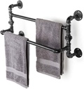 Towel Rack Towel Hanger Towel Bar Retro Towel Rack with Double Towel Holder Wall-Mounted Shower Shelf Industrial Style Iron Pipe Pipework Wall Shelves Towel Racks for Bathroom