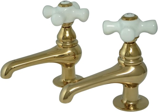[BRSWI2QIAIBWOD3C] Kingston Brass CC9L2 Vintage Basin Tap Faucet, Polished Brass