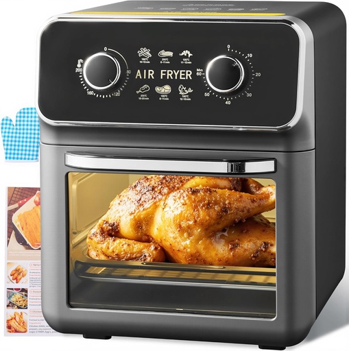 [BRSREZAFBZ7WACQ4] 7 in 1 Air Fryer 8QT, 1350W Compact Family Size Airfryer with 1H Timer & 32-400°F Temp Control, 85% Less Oil, Roast, Bake, Broil, Dry, Reheat & Toast, Easy-View Window, Auto Shutoff, Recipes